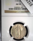 1930 P U.S. Standing Liberty Quarter, slabbed AU55.