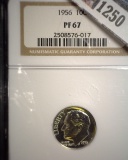 1956 P Roosevelt Dime, NGC slabbed PF67.