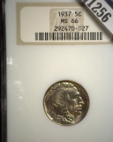1937 P Buffalo Nickel, NGC slabbed MS66.