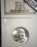 1947 S Washington Quarter, NGC slabbed MS63 W.