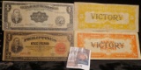 (4) Philippines Banknotes: 1941, 1949, & $1 & $5 Victory WWII.