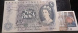 (1966-1970) Great Britain Bank of England Five Pound Banknote, High grade.