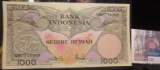 1959 Bank Indonesia, Seribu Rupiah, 1000 Rupiah, Pick # 71, Uncirculated.