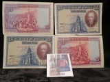 (4) August 15, 1928 Bank of Spain 25 Pesetas Banknotes, Pick # 74c. Depicts a portrait of Pedro Cald