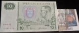 1966 Sweden Ten Kronor featuring King Gustaf VI Adolf. Pick # 52. Crisp Uncirculated.