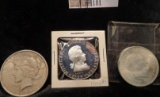 1967 Denmark Silver 10 Kroner AU-Unc; 1756-1931 Wolfgang Amadeus Mozart Proof Silver Medal; & 1922 P