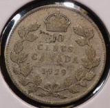 1929 Canada Silver Dime, Fine. .06 oz. Silver.