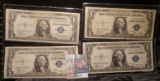 (2) Series 1935A, (1) Series 1935 B, & 1935 C $1 Silver Certificates in plastIc sleeves. All nice gr