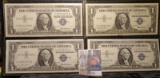 (4) High grade Series 1957 $1 Silver Certificates in plastIc sleeves.