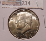 1968 D Gem BU Silver Kennedy Half Dollar.