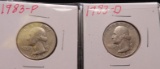 1983 P & D Washington Quarters, hard to find because no Mint Sets were issued.
