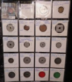 (18) Sales Tax Tokens in a plastic page. All different.