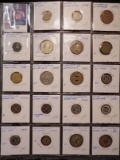(19) Transportation Tokens in a plastic page. All different.