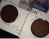 1936 (M) KM#22 VF-EF & 1942 (P) KM#41 EF Australia Half Pennies.