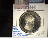 1964 Silver Proof Austria 25 Schilling, KM2895.1, One Year type. Franz Grillparzer. .344 oz.ASW. Min