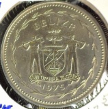 1975 Belize One Dollar, Gem Matte BU, KM43, Mintage 1,182.