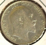 1906 Great Britain Silver Shilling, KM800, VF, .1682 ozs. ASW.