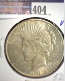 1928 S U.S. Peace Silver Dollar, circulated.
