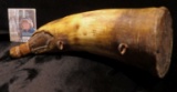 1800 era Bull Horn Black Powder Flask.