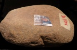 Ancient Stone Metate. Used for grinding food by Native Americans. Found in Marion Co., Iowa. 8 1/4