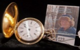 1900 era Waltham Pocket Watch with 7 Jewels, S/N 9612652, size O, Engraved Hunter case 