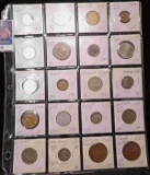 20-Pocket Plastic Page containing Foreign Coins dating back to 1900.