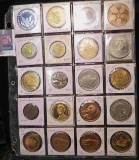 20-Pocket Plastic Page containing Various Medals.