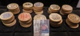 (100) Various Wooden Nickels, many dating back forty years.