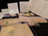 (10) Wooden Nickels including a rectangulars & a group of Wooden Nickel literature.