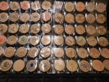 (40) Nebraska Wooden Nickels in a pair of plastic pages.