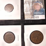 1823 S 1/8 St. & 1859J 2 cz. Netherlands Indies  Copper; & 1816K Batavia Indies 1/16S Copper.