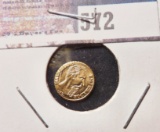 1865 GoldMaximiilan Mexico Souvenir Token. Gem BU.