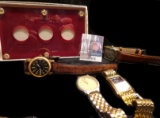 Red Capital Holder with Gold lettering 