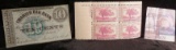 1635 1935 Tercentennary Three Cent Plateblock of Stamps & Oct. 1, 1862 Charter Oak Bank Ten Cent Scr