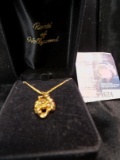 Ronte of Hollywood Gold toned Nugget on Necklace in original box.