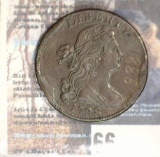 1798 U.S. Large Cent, EF with dents and some obverse graffiti.