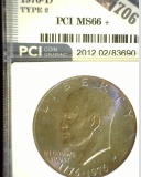 1976 D Eisenhower Dollar PCI slabbed Type 2 MS66+.