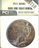1922 P Peace Silver Dollar, PCI slabbed MS67.
