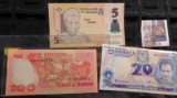 Five Naira Bank note Central Bank of Nigeria; 100 Rupiah Bank Indonesia Banknote; & 20 Shiling Tanza