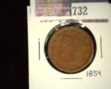 1854 Large Cent, VG-6