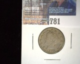 1906 Liberty Head Nickel, EF.