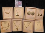 Collection of necklaces and earrings in original Boxes. Retail value was over $60.00.