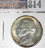 1942-S World War II Silver Jefferson Nickel, BU.