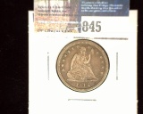 1844 U.S.Seated Liberty Quarter, VF.