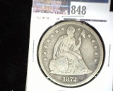 1872 Silver U.S.Seated Liberty Dollar, VG.