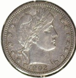 1902 U.S. Barber Quarter, EF.