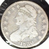 1830 Capped Bust Half Dollar, VG.