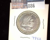 1892 Columbian Exposition Commemorative Half Dollar. AU details.