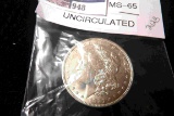 1921 P U.S. Morgan Silver Dollar, Brilliant Uncirculated.