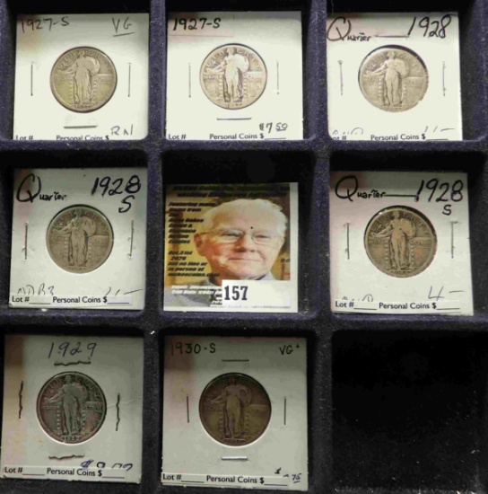 (2) 1927 S, 28 P, (2) 28 S, 29 P, & 30 S U.S. Standing Liberty Quarters.